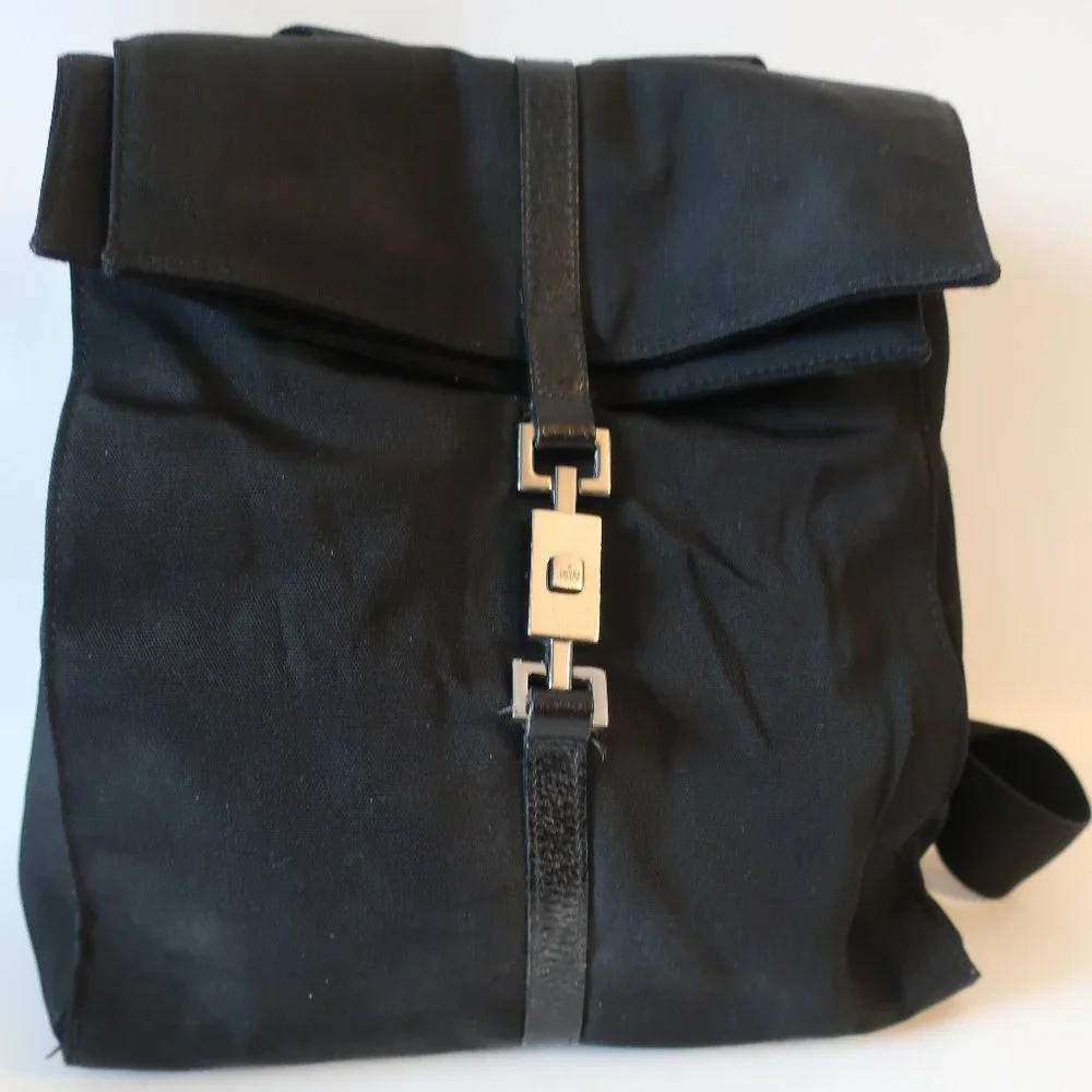 Womens Gucci Black 003-0236-3754 Mixed Media Backpack Bag * - Picture 2 of 16